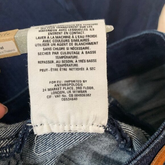 Pilcro and the letterpress dark wash high rise script flare denim stretch jeans - Picture 8 of 11